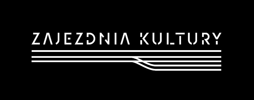 Logotyp Zajezdnia Kultury na czarnym tle