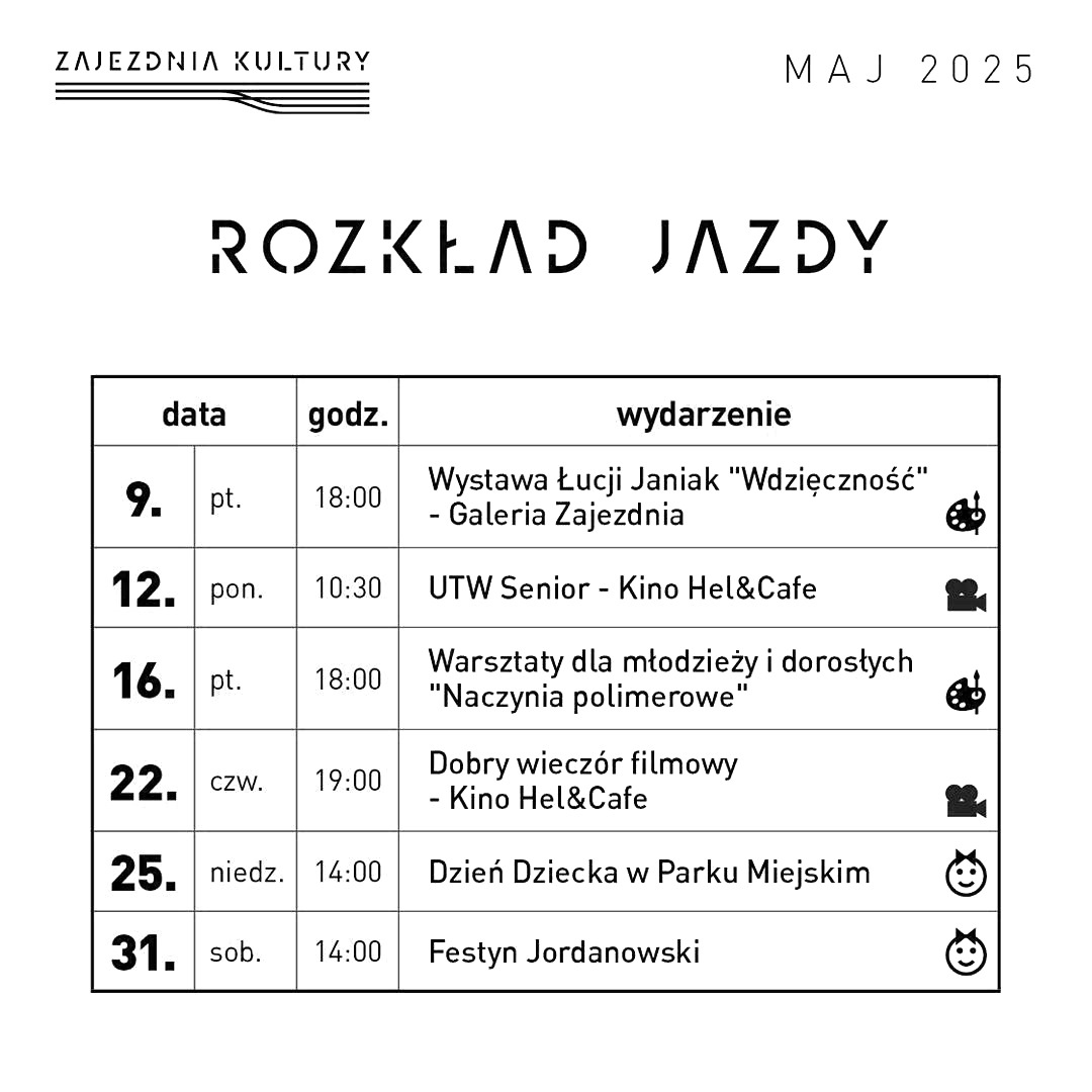 Kalendarz wydarzeń w maju